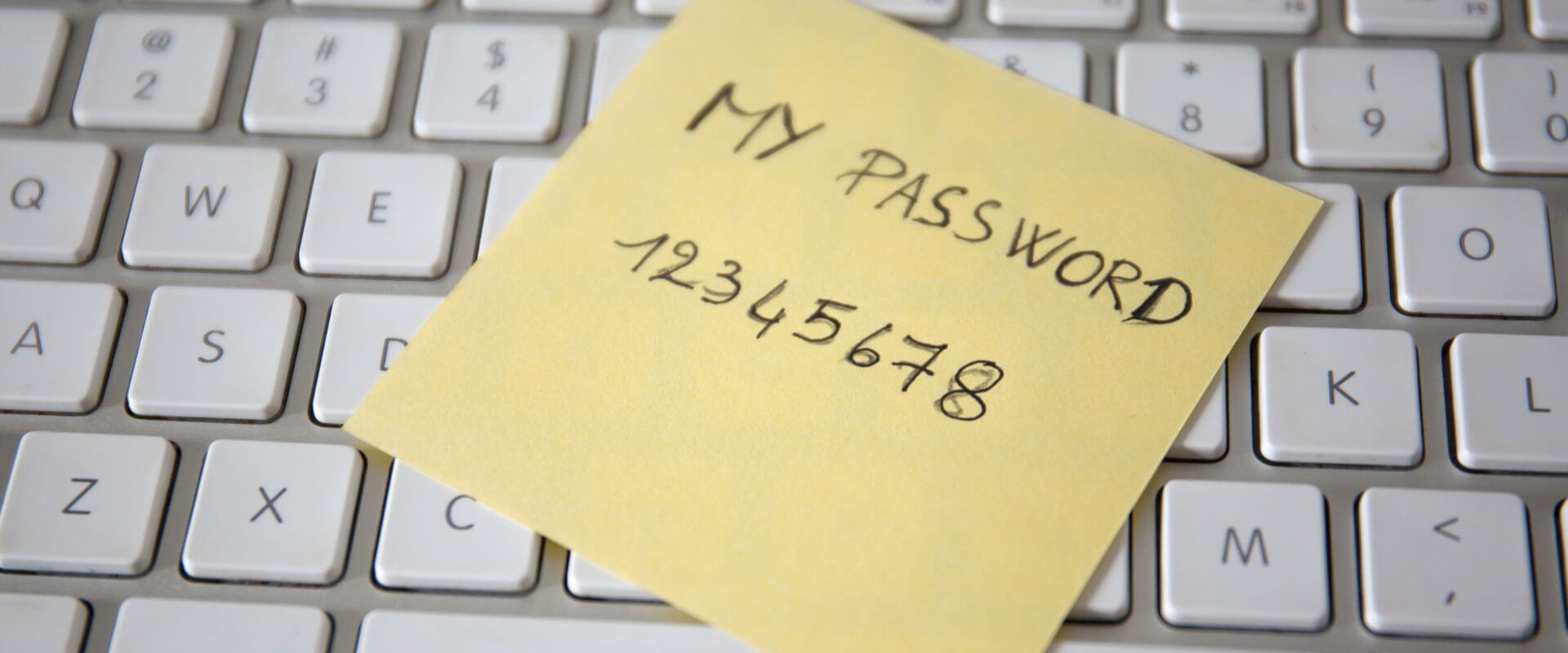 Password Sticky Note on Keyboard